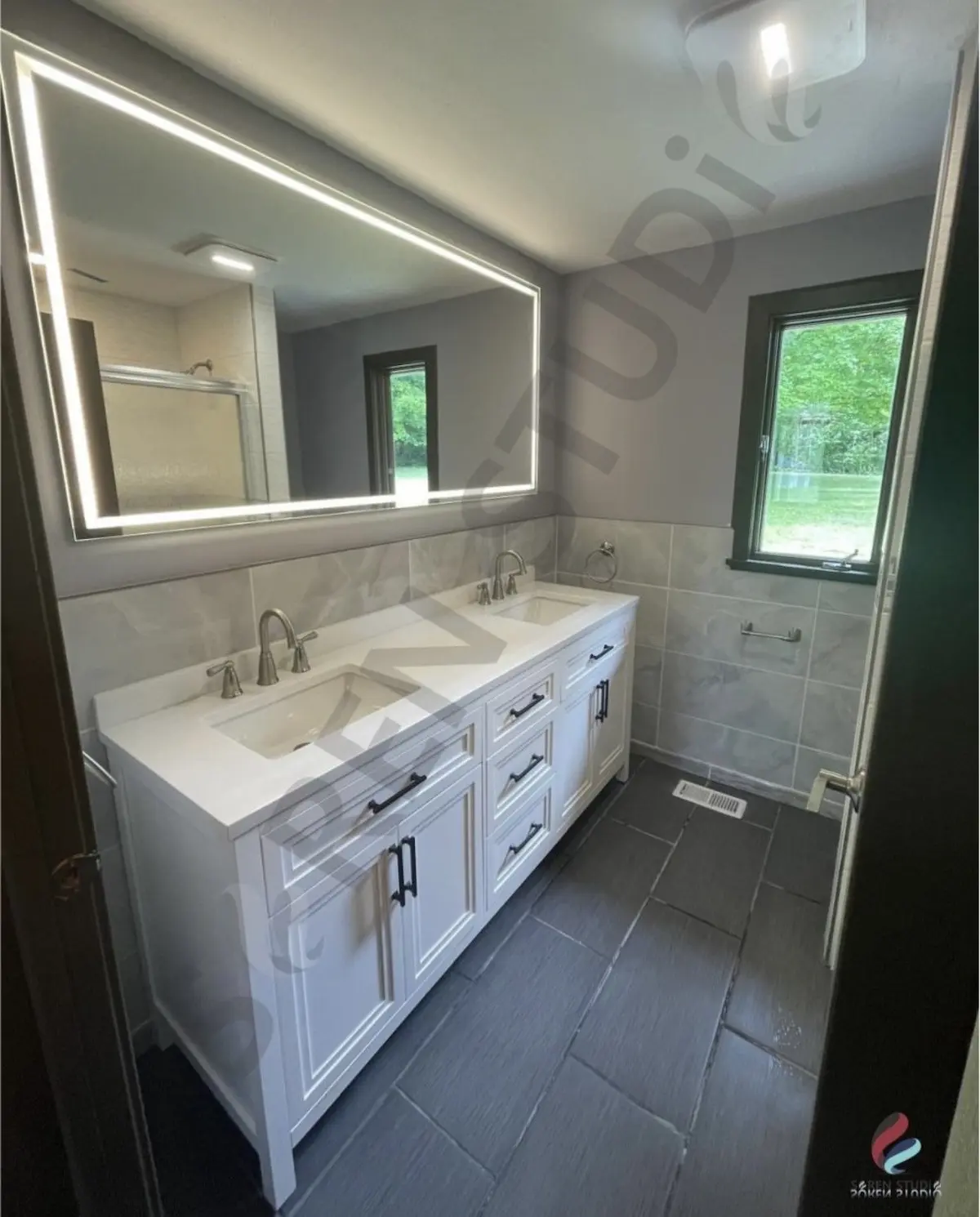 Finished bathroom vanity project by Soren Studio
